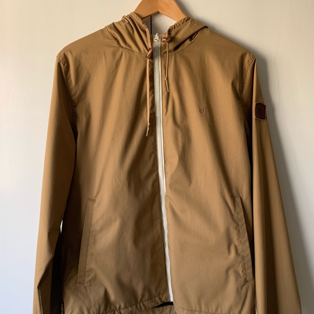Element Tan Windbreaker Lightweight Hooded Jacket